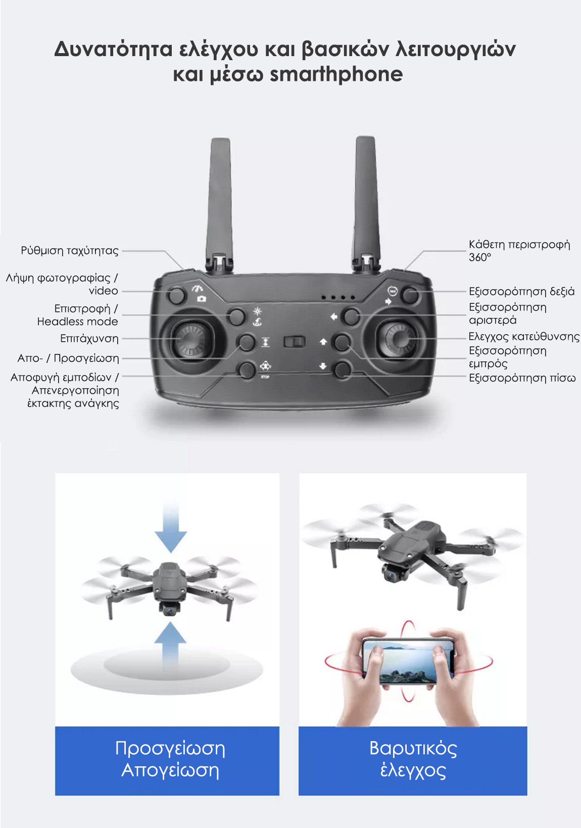  ToySky S172 K3 Pro Drone με Κάμερα 4K και έλεγχο λειτουργιών μέσω smartphone 