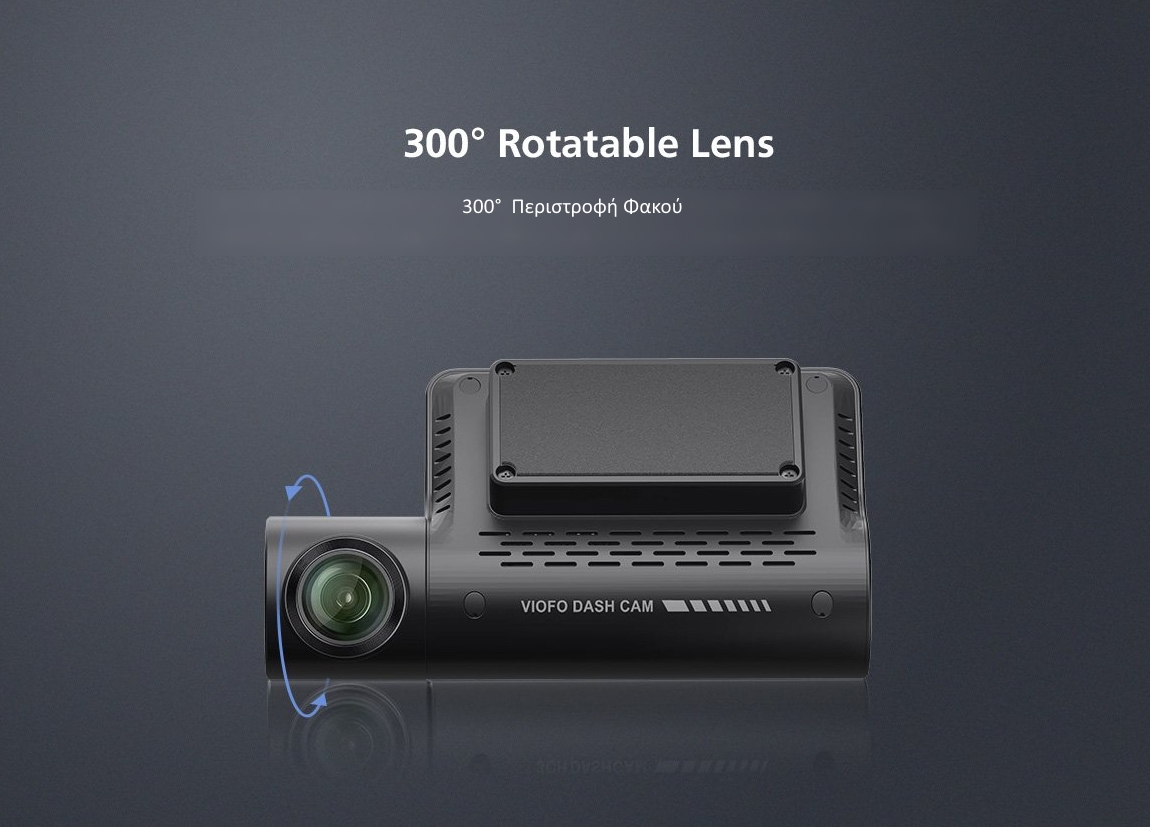 Viofo A139 2CH dipli kamera autokinitou gps 2K mprosta 1440P 300%C2%B0 peristrofi fakou