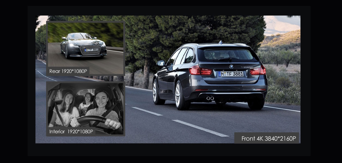 Viofo A139 PRO 3CH Τριπλή Κάμερα Αυτοκινήτου ανάλυση καμερών