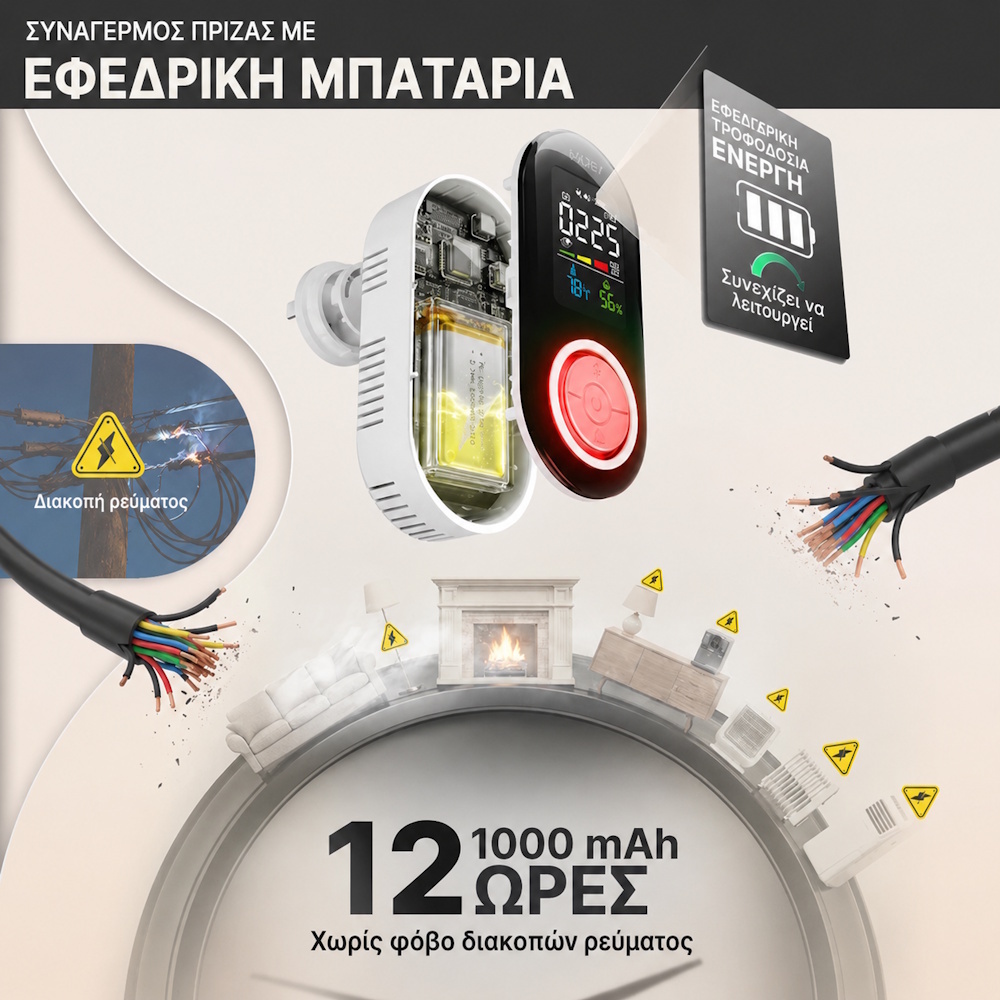 Ανιχνευτής διαρροής αερίου και μονοξειδίου