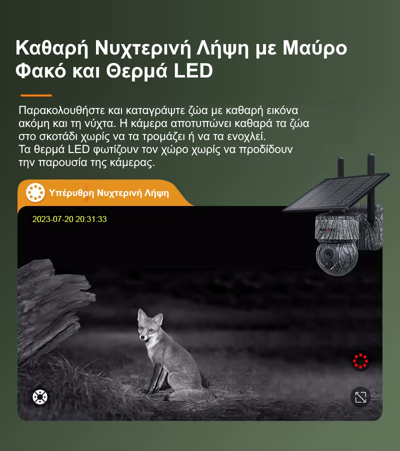 Ηλιακή κάμερα ασφαλείας WiFi