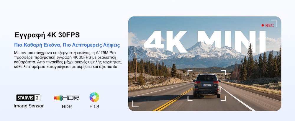 κάμερα αυτοκινήτου 4k με gps