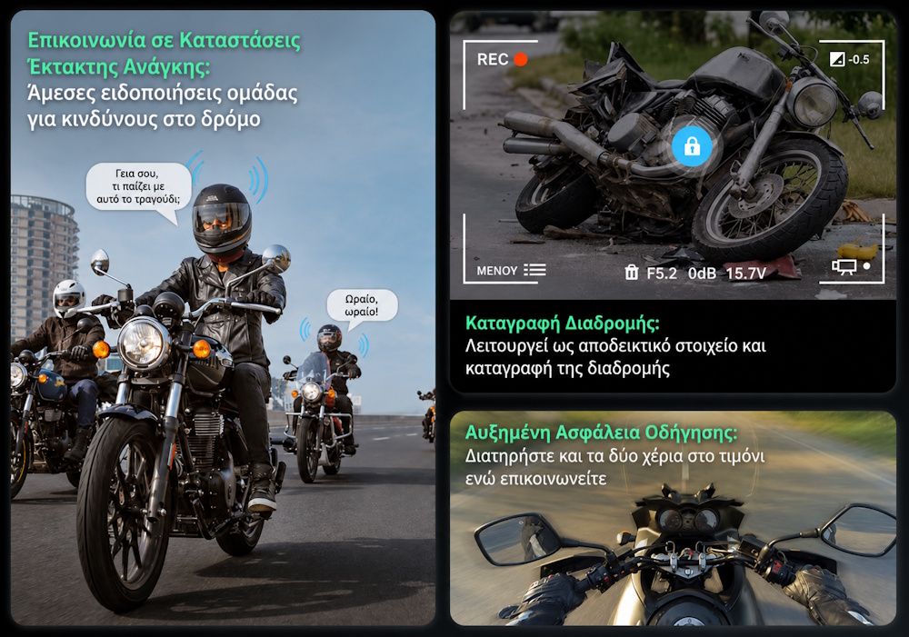 Κάμερα κράνους με ενδοεπικοινωνία