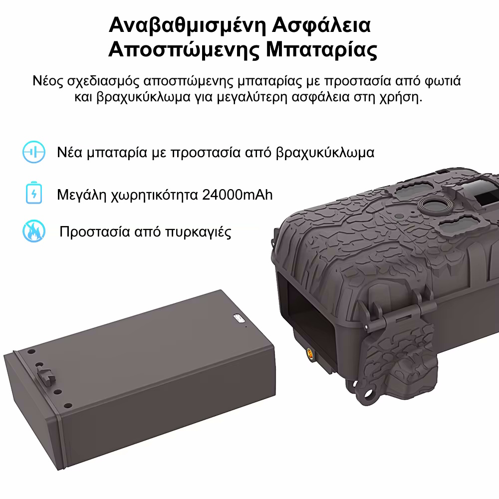 Κάμερα κυνηγιού με μεγάλη μπαταρία