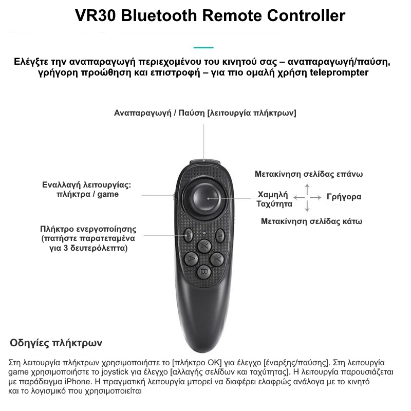 Mini Bluetooth χειριστήριο