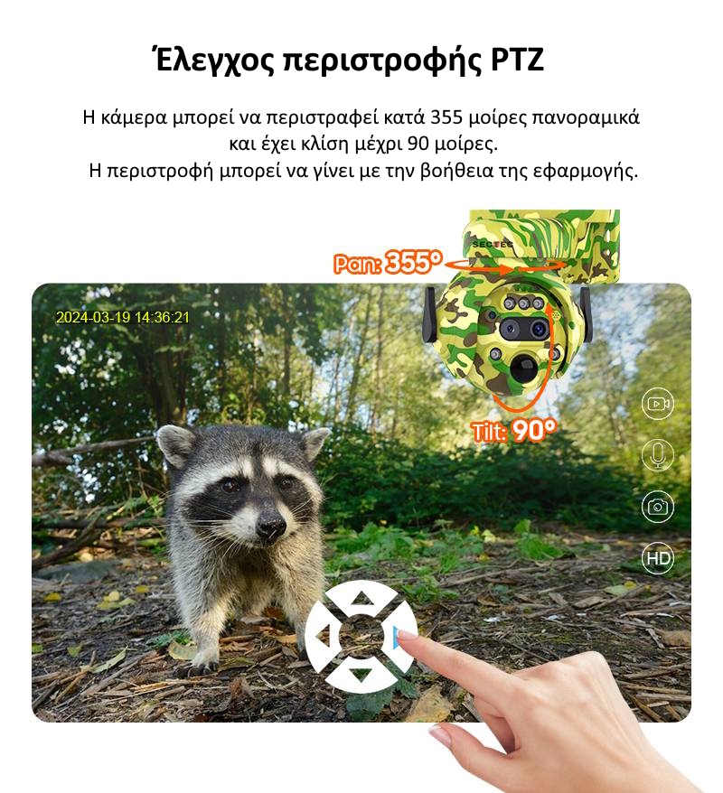 Περιστρεφόμενη διπλη κάμερα κυνηγιού