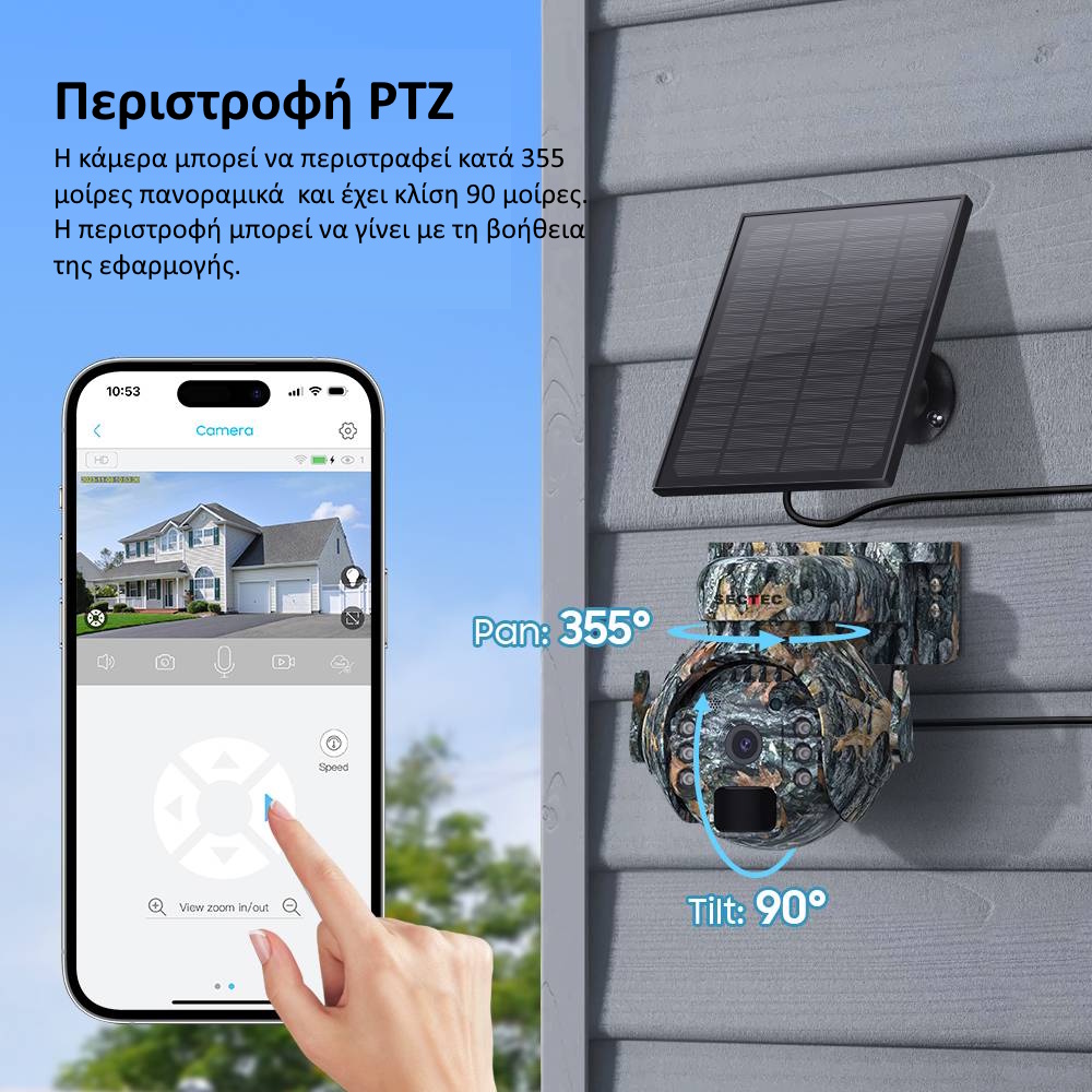 περιστρεφόμενη κάμερα κυνηγιού με προβολείς