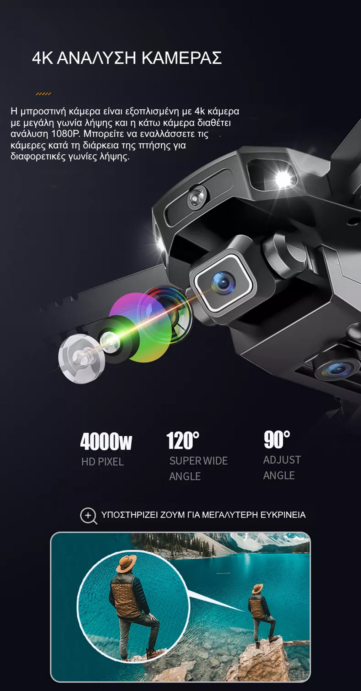 Toysky X1PRO Αναδιπλούμενο Drone ανάλυση κάμερας